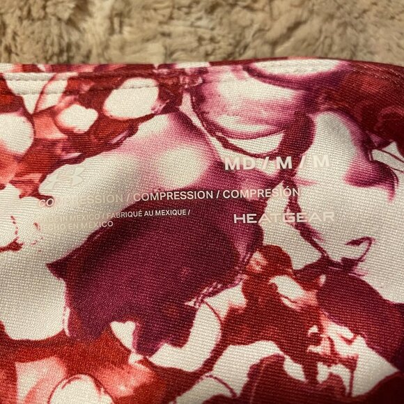 Under Armour Flower Print Compression / Heat Gear Leggings Size Medium - Picture 8 of 11